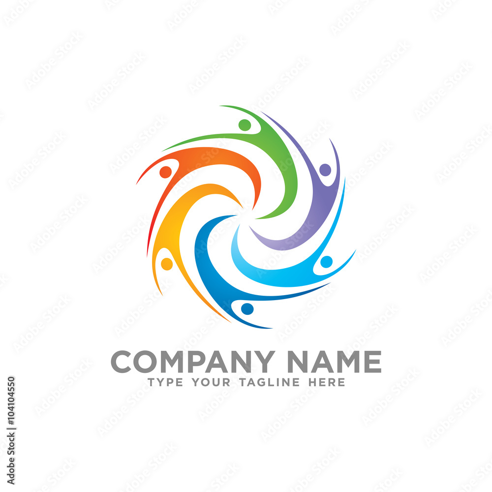 Fototapeta premium Team work logo