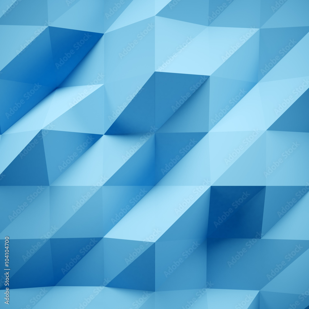 Photo of highly detailed multicolor polygon. Blue geometric style. Abstract background. Square. 3d render Photo of highly detailed multicolor polygon. Blue geometric style. Abstract background. Square. 3d render