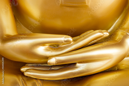 Hands of Golden Buddha statue
