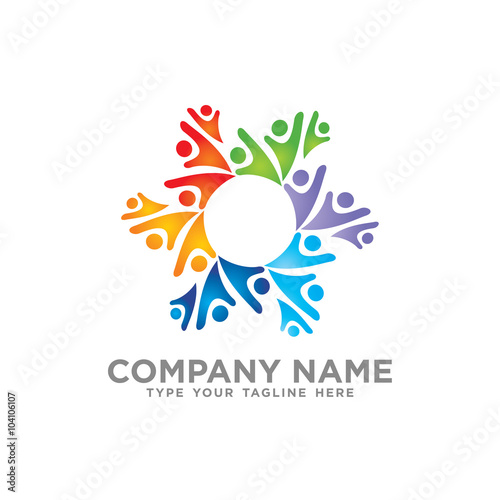 Social Team Network Logo design vector