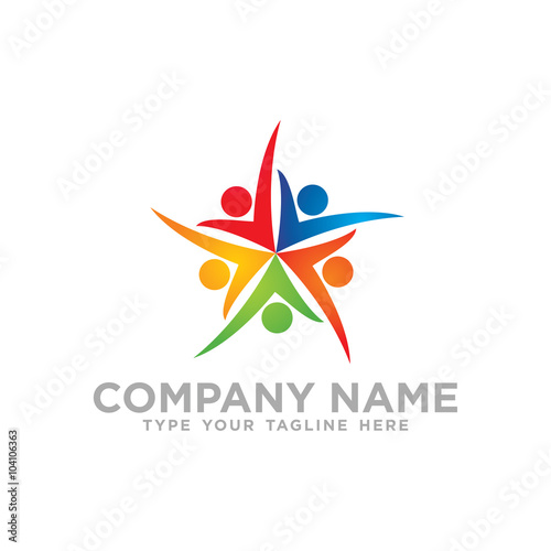 Social Network Team Partners Friends logo design vector
