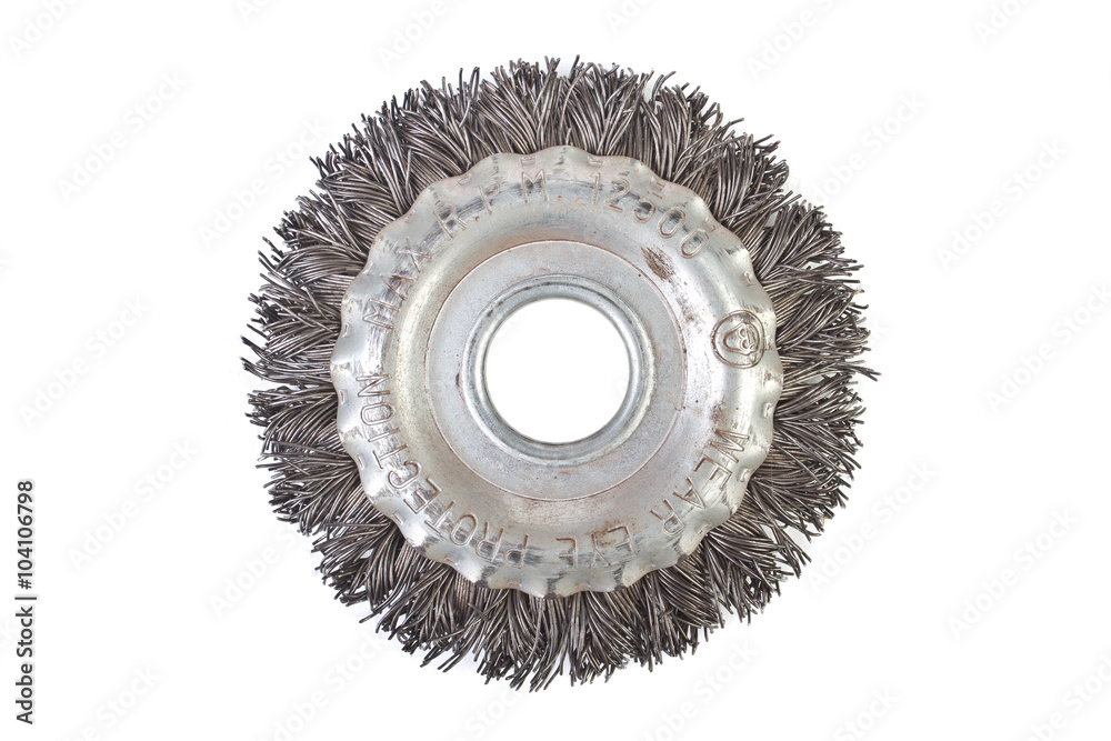 Wire brush disc isolated on white Stock Photo Adobe Stock