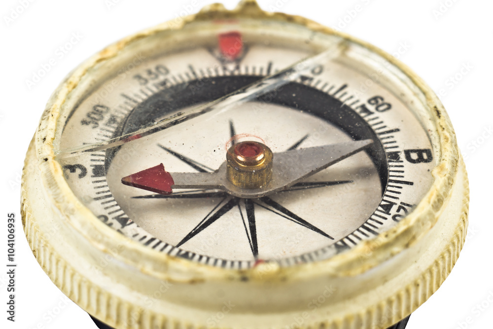 Close up view oft the old compass Close up view oft the old compass