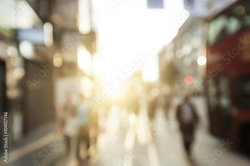Photography people in bokeh, street of London