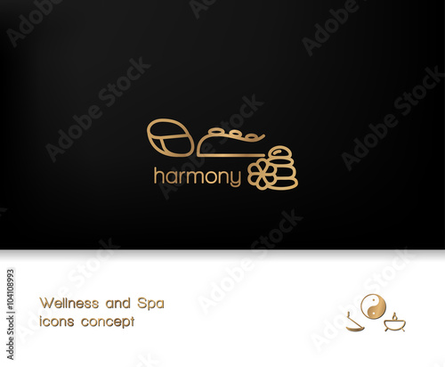 Vector gift voucher template with icons. Business card template.