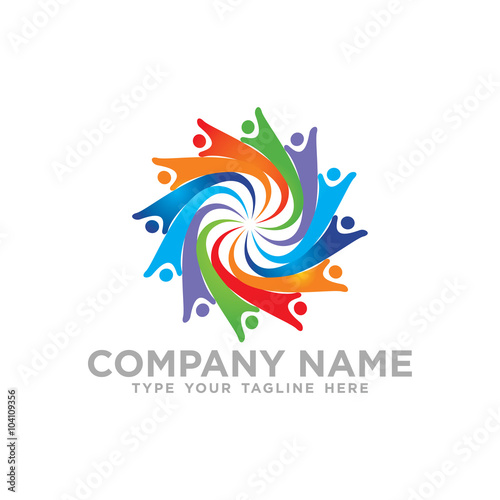 Social Network Team Partners Friends logo design vector