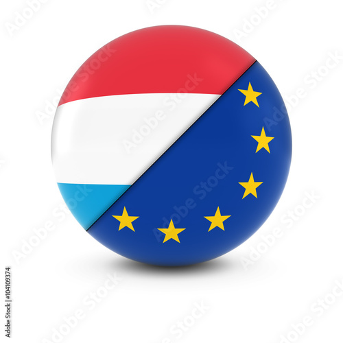 Free Download Luxembourgian and European Flag Ball - Split Flags of Luxembourg and the EU - GFXLoad