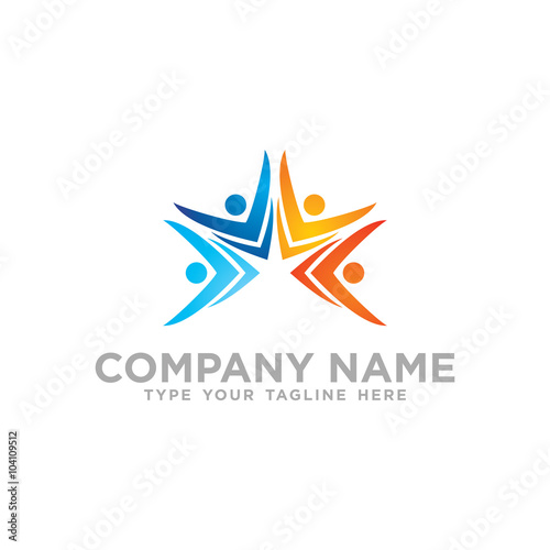 Social Network Team Partners Friends logo design vector