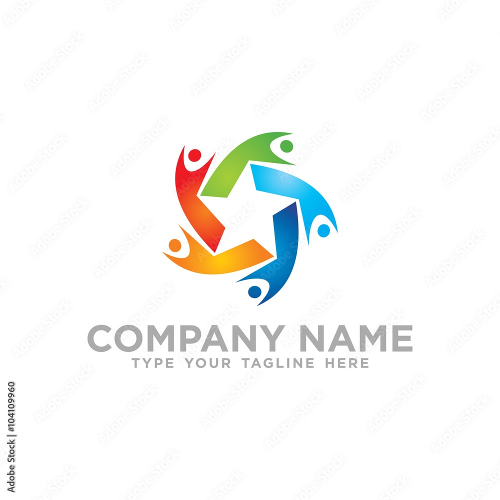 Star Social Network Team Partners Friends logo design vector Star Social Network Team Partners Friends logo design vector