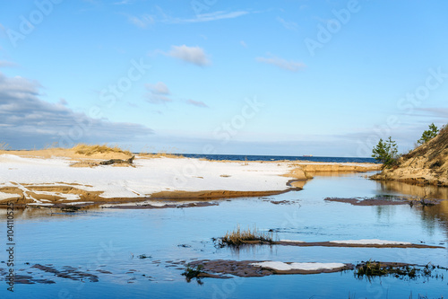 Frosty coastline of Baltic sea in Latvia