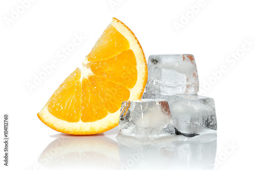 Orange with ice cube