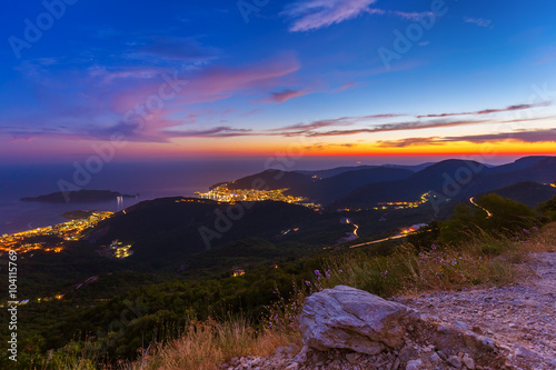 Budva Montenegro at sunset