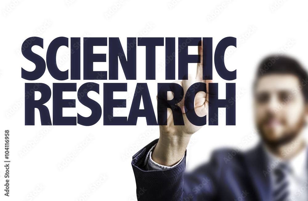 Business man pointing the text: Scientific Research Business man pointing the text: Scientific Research