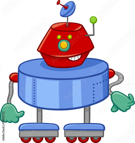 funny robot cartoon character