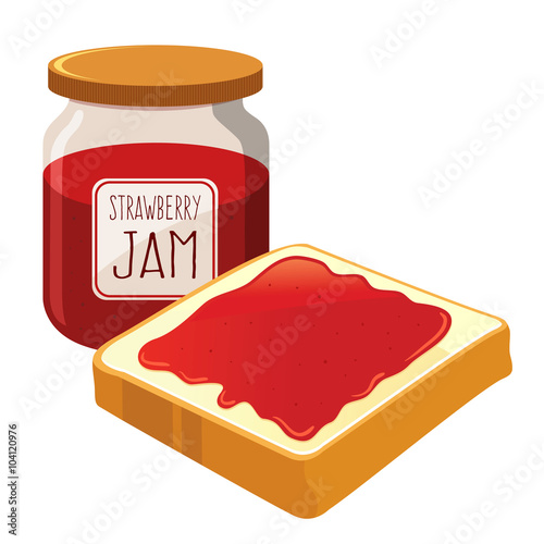 Strawberry Jam Spread on a Bread
