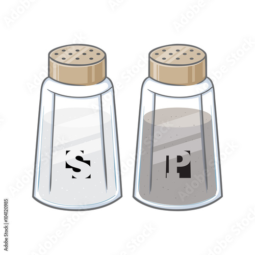 Vector Illustration of Salt and Pepper Bottle
