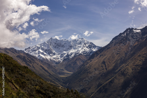 mountain range landscape on peru highest peak