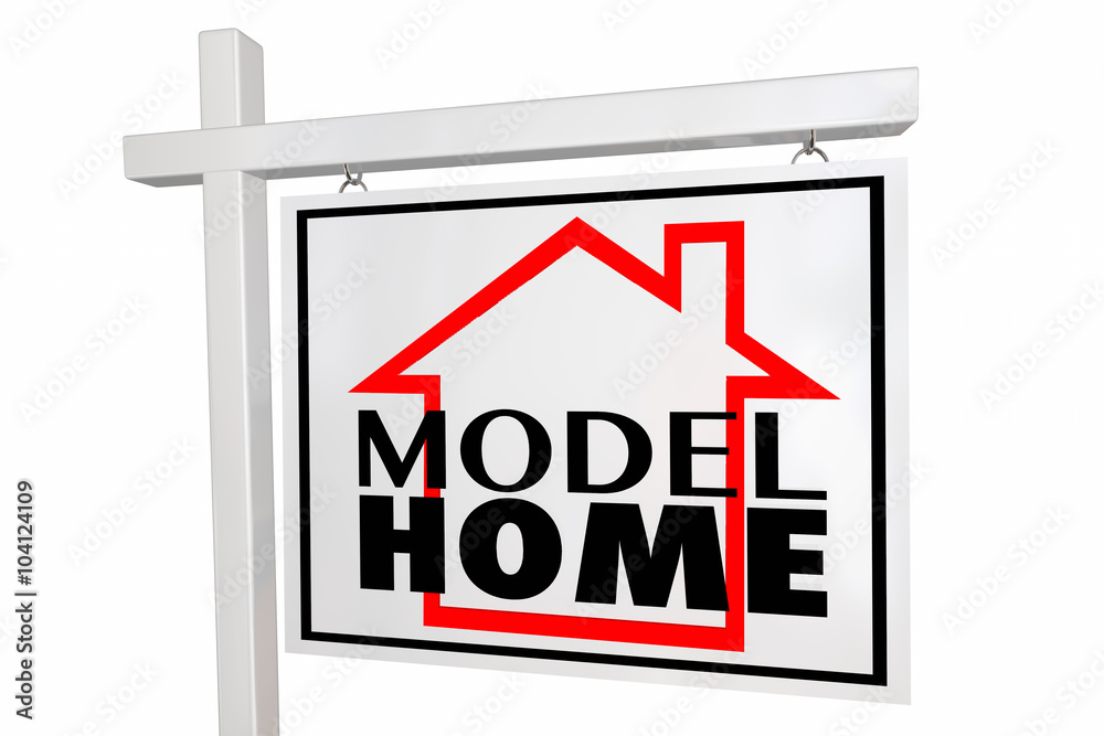 Model Home Property New Construction Demo Real Estate House Sign