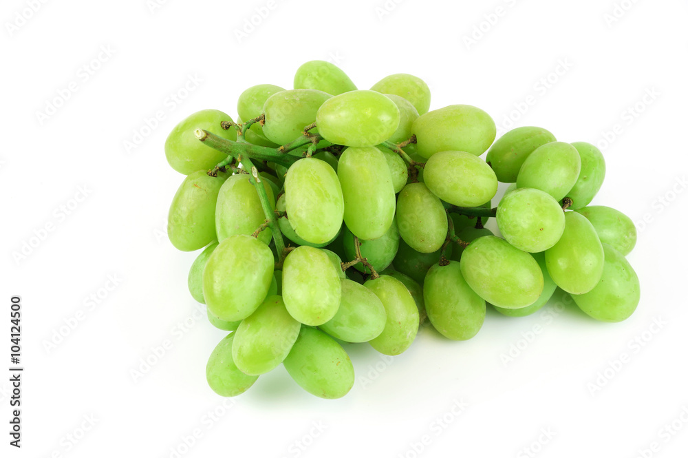 fresh green grapes isolated on white background fresh green grapes isolated on white background
