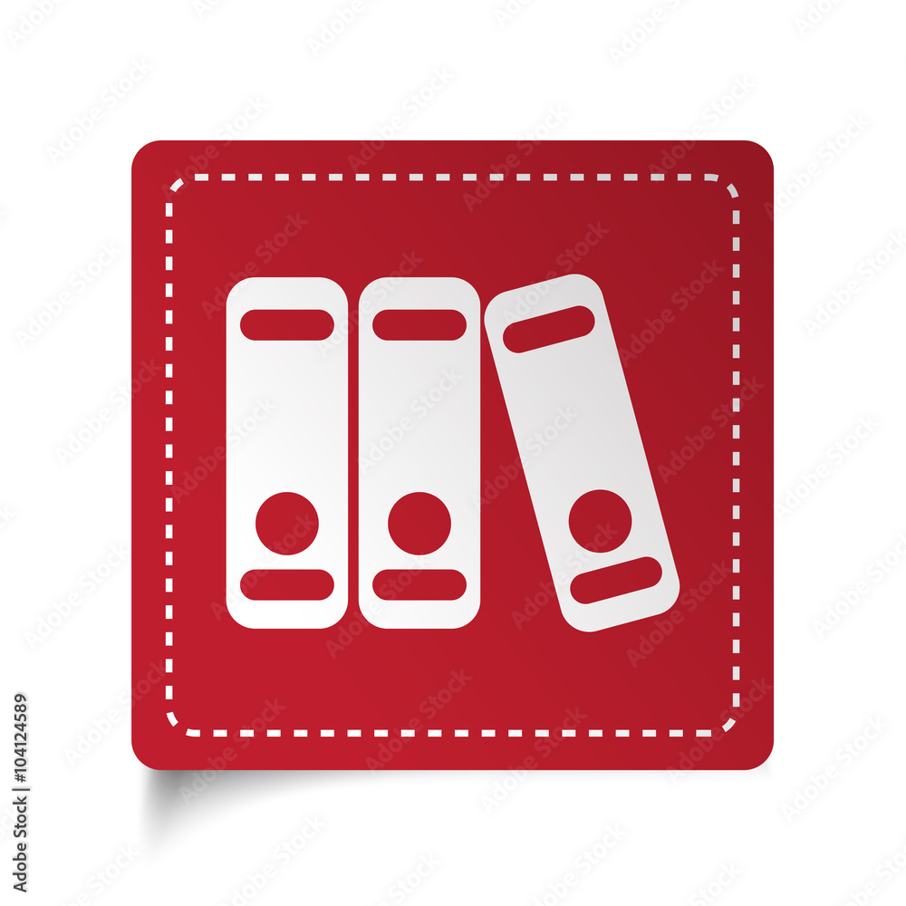 Flat Binders icon on red sticker Flat Binders icon on red sticker