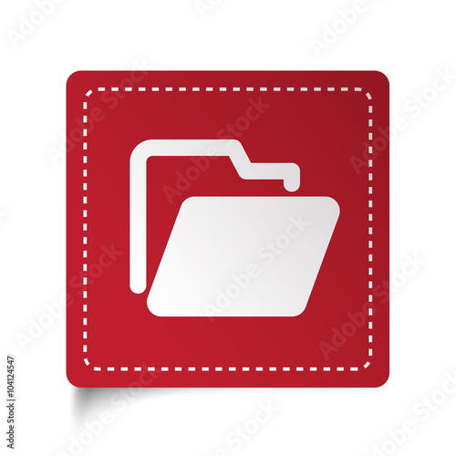 Flat Folder icon on red sticker
