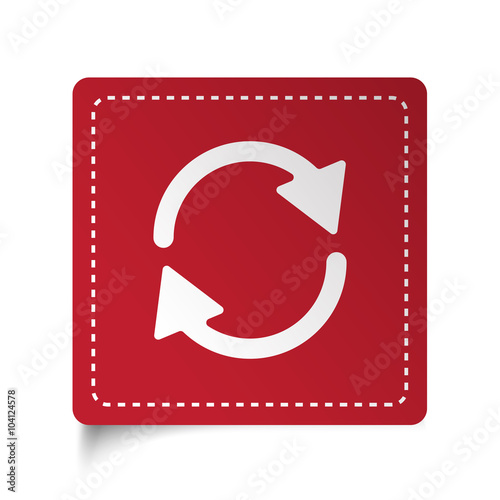Flat Refresh icon on red sticker