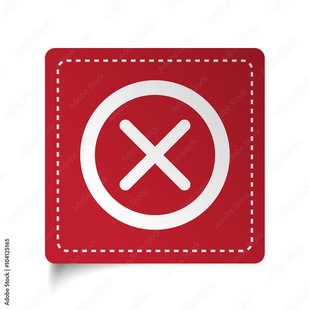 Obraz premium Flat Cancel icon on red sticker