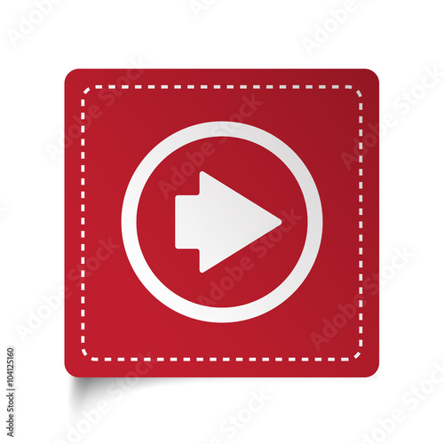 Flat Arrow Right icon on red sticker