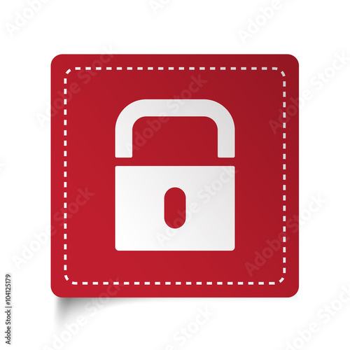 Flat Lock icon on red sticker