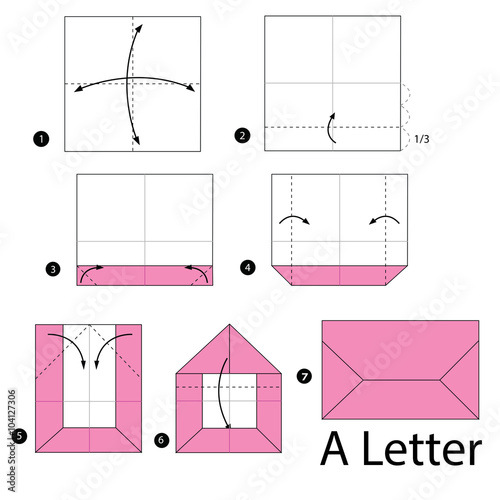 step by step instructions how to make origami A Letter.