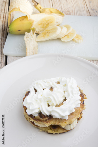 Pancake with Banana and cream