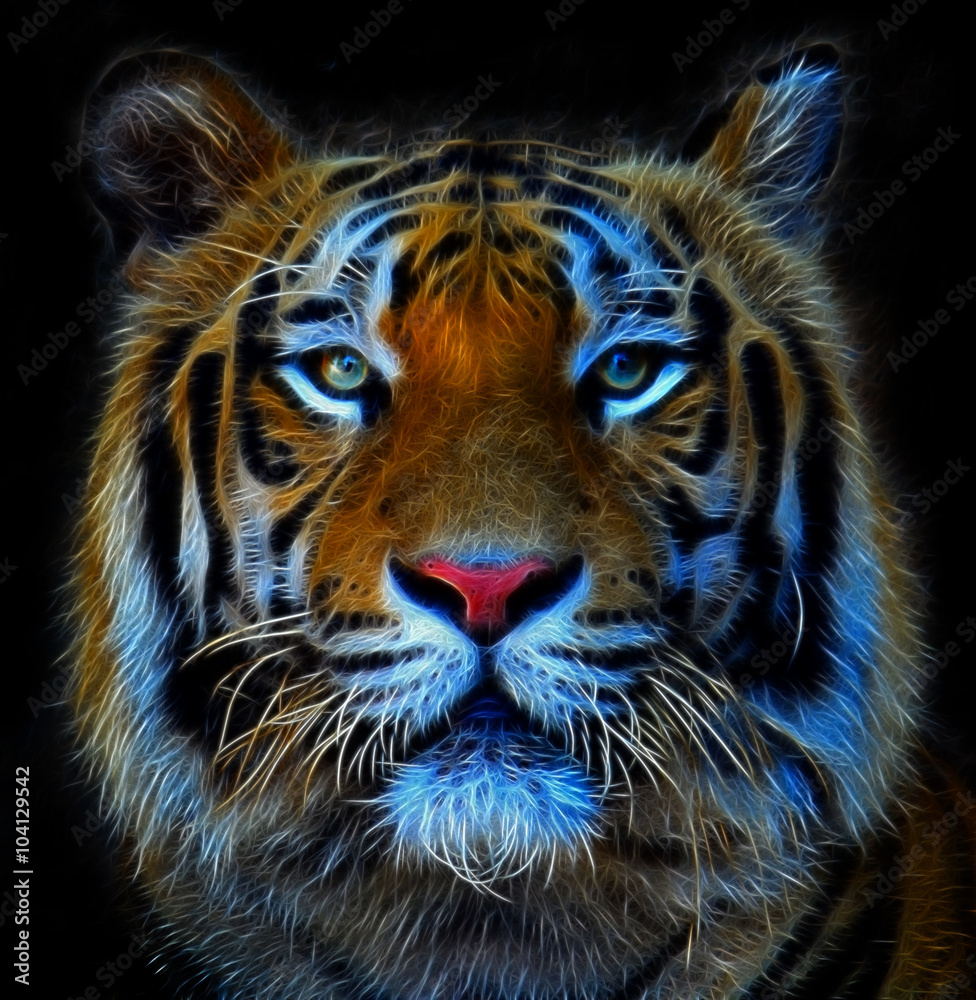Digital illustration of a bengal tiger Stock Illustration | Adobe Stock