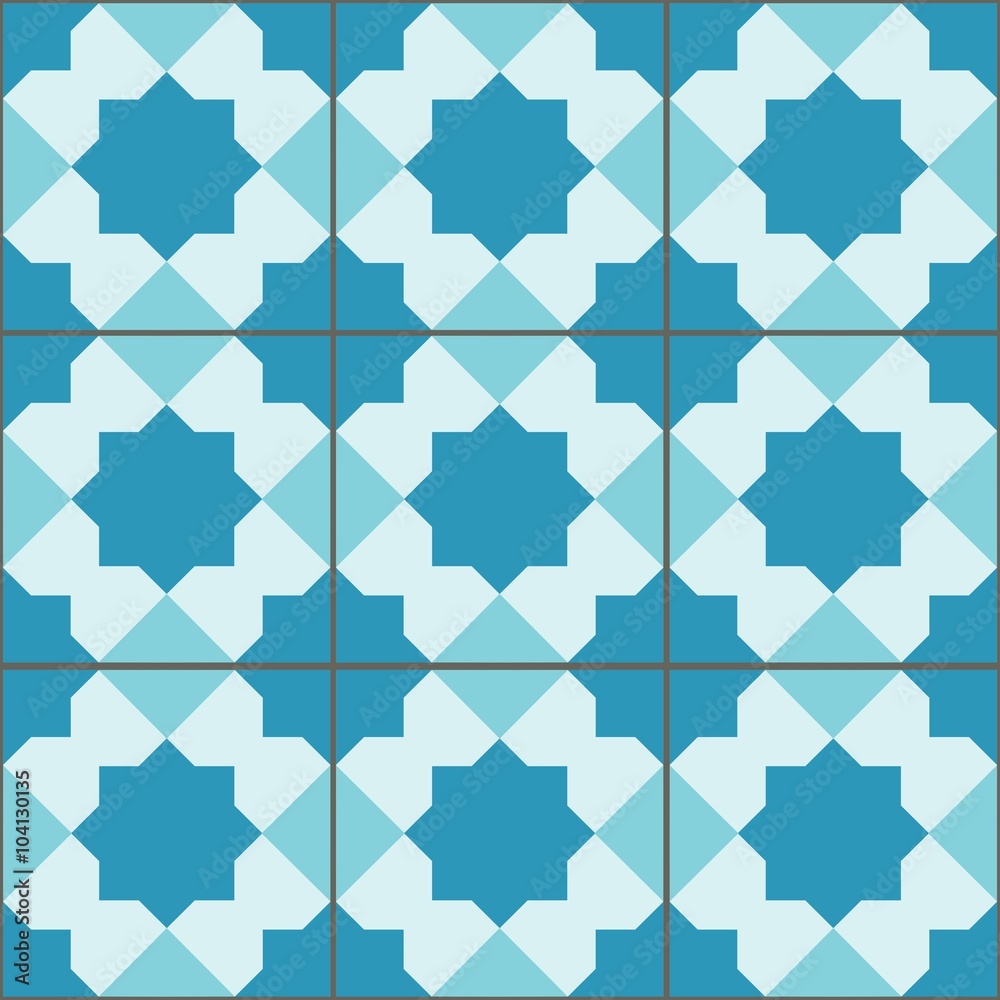 Blue Tile Seamless Pattern Blue Tile Seamless Pattern