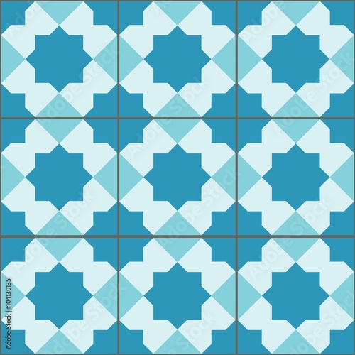 Blue Tile Seamless Pattern