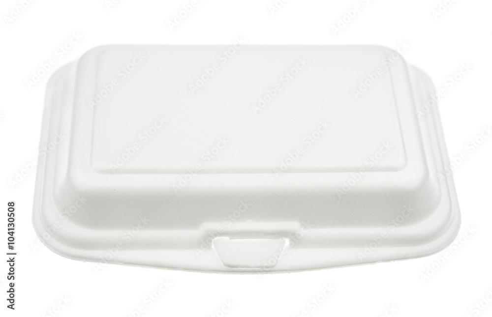 Styrofoam meal box isolated on white Styrofoam meal box isolated on white