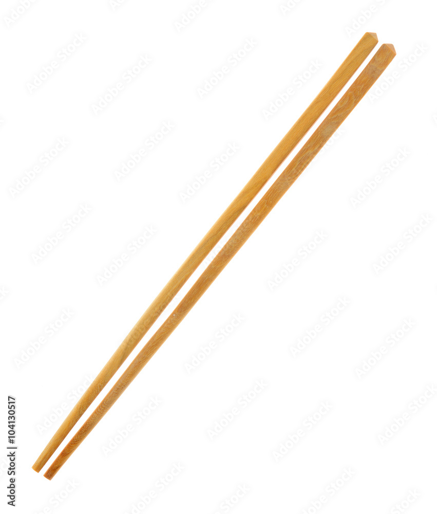 Wood chopsticks on a white Wood chopsticks on a white