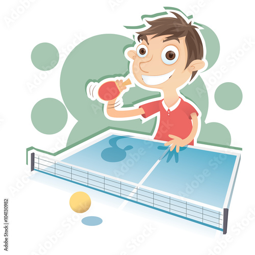 boy playing table tennis
