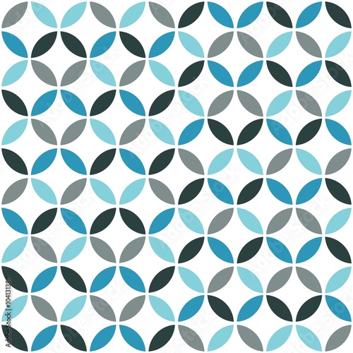 Blue Geometric Retro Seamless Pattern