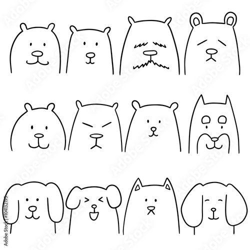 vector set of dog