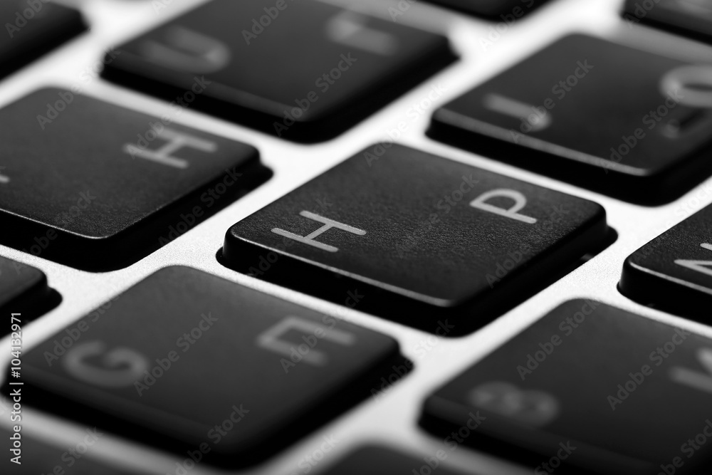 Black keys of computer keyboard, closeup Black keys of computer keyboard, closeup
