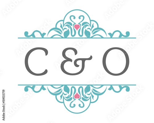 C & O Initial Wedding Ornament Logo