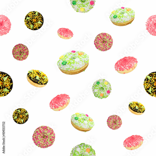 falling donuts seamless background