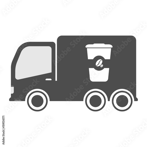 The machine carries coffee and cups, vector