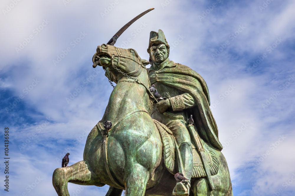 Obraz premium General Allende Statue Plaza Civica San Miguel de Allende