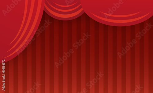 Theater stage with red curtain