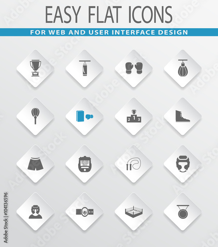 Boxing icons set
