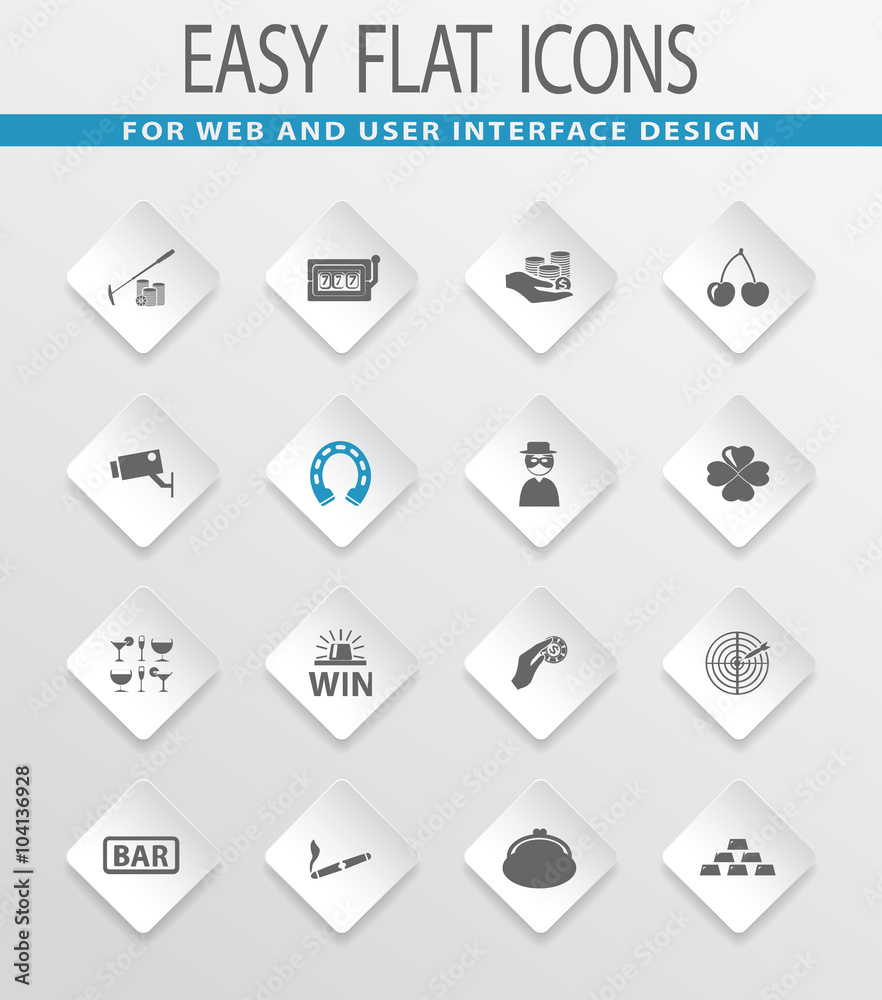 Casino icons set