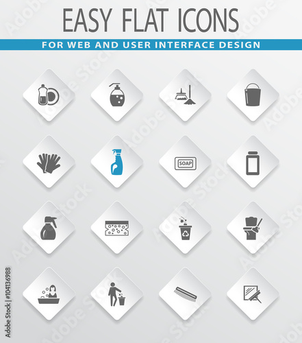 Cleaning company icons set