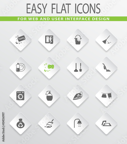 Cleaning company icons set