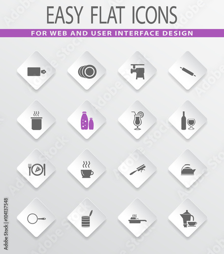 Food and kitchen icons set